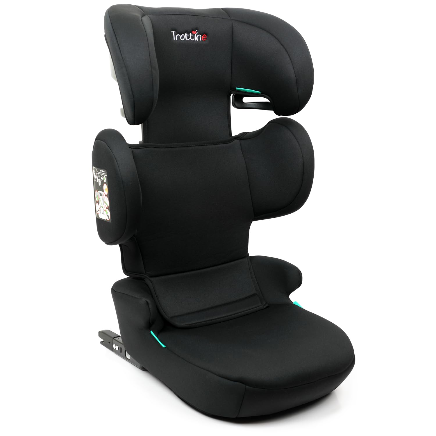MANCHESTERFIX Rehausseur Pliable Isofix R129 I-Size 100-150 cm, Équivalent Groupe 2/3, 15-36 kg, 3-12 Ans, Réglable en Hauteur, Protections Latérales Renforcées, Isofix Rétractables – Shadow