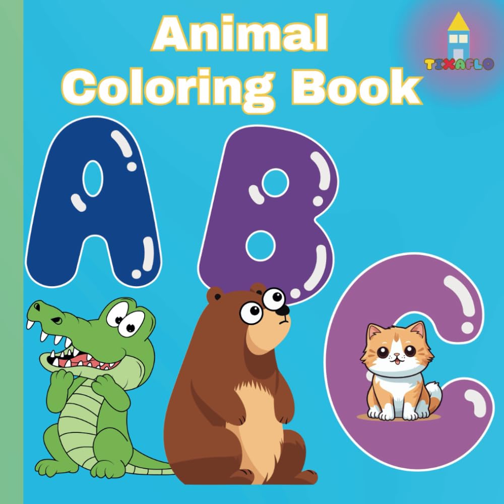 Adorable Animals Coloring book for Kids: Educational Coloring Pages with Animals, Alphabets and Letter Tracing for Preschool Children Ages 3-5