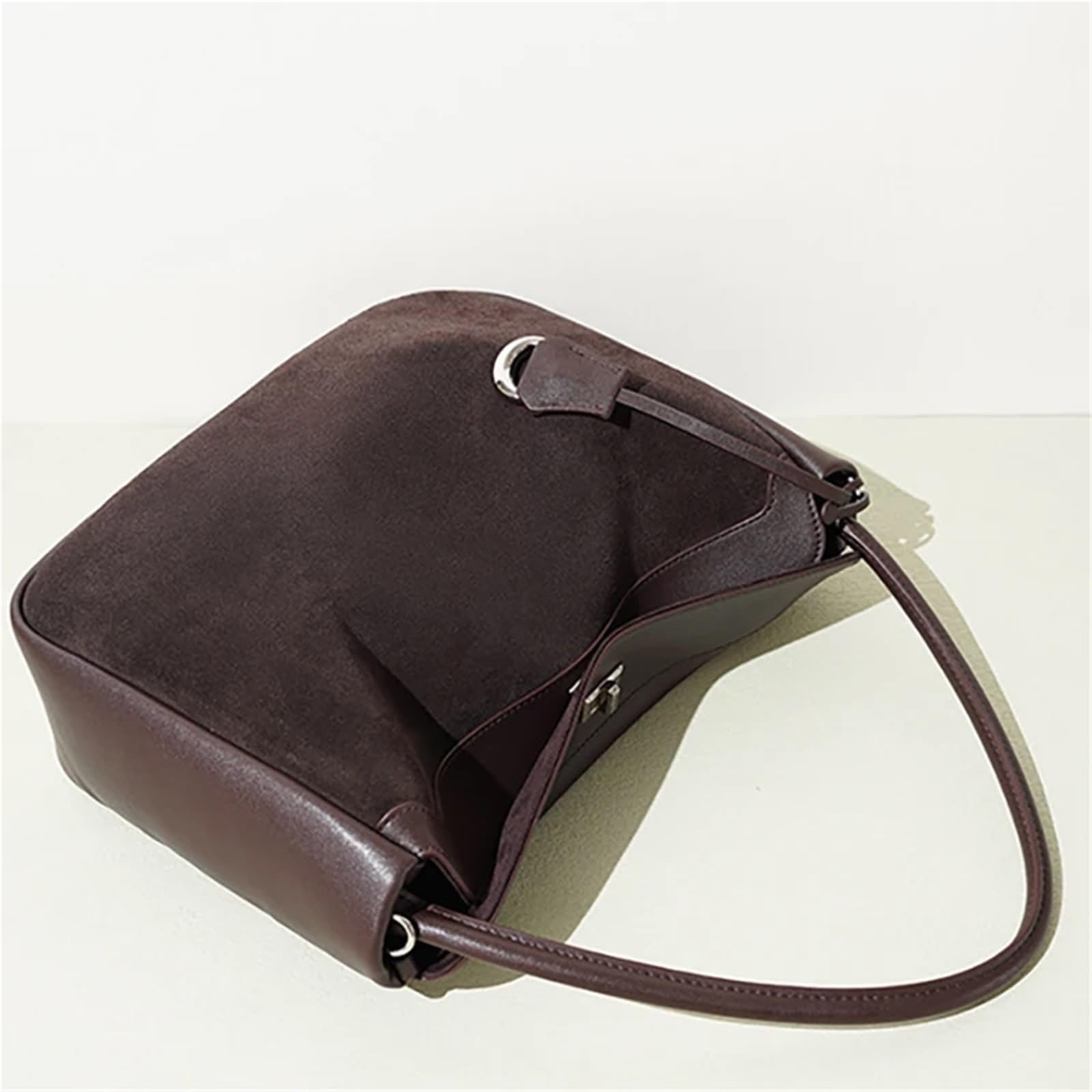 Bolso Serraje Bolso de mano piel vacuno y ante, versátil, tipo bandolera, for el día a, for mujer