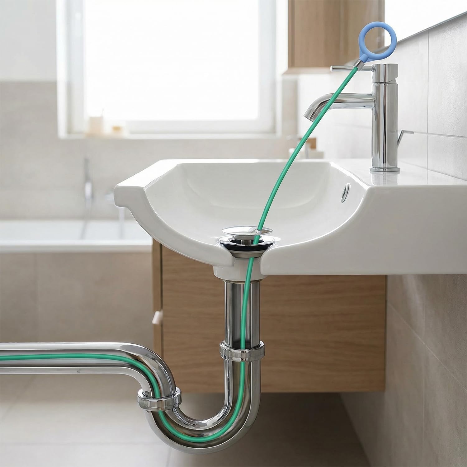 Paquete de 3 limpiadores de desagües en espiral de 130 cm, serpiente de drenaje con revestimiento de nailon de acero antiroturas, recogedor de pelo flexible para cocina, baño y bloqueo de