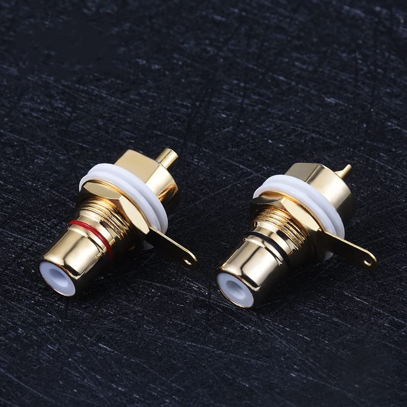 Terminal RCA chapado en oro con conector hembra 2 piezas miniatura 4