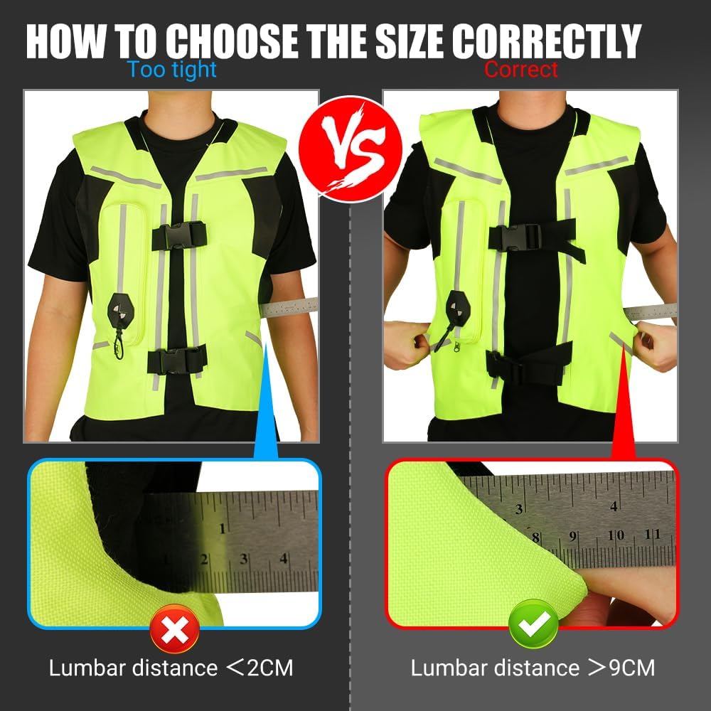 Upgraded Motorcycle Airbag Vest,Breathable Waterproof with Reflective Strips,Protective Gear for ATV,UTV Motocross Ricing - Image 3