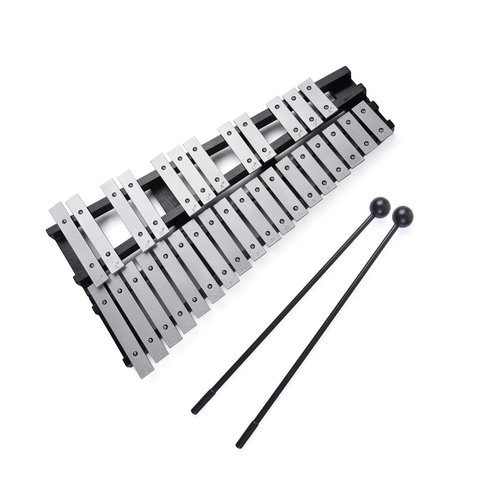 Instrumento Xilófono Adecuado Para Principiantes Profesionales 30 Notas Glockenspiel Xilófono Marco De Madera Plegable Barras De Aluminio