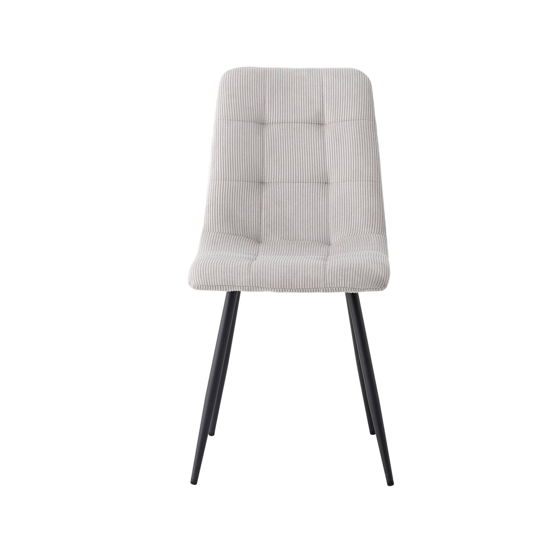 GrandCA HOME Juego de 4 Sillas de Comedor con Asiento Tapizado de Pana, Sillas de Cocina Modernas con Patas de Metal,Gris Claro