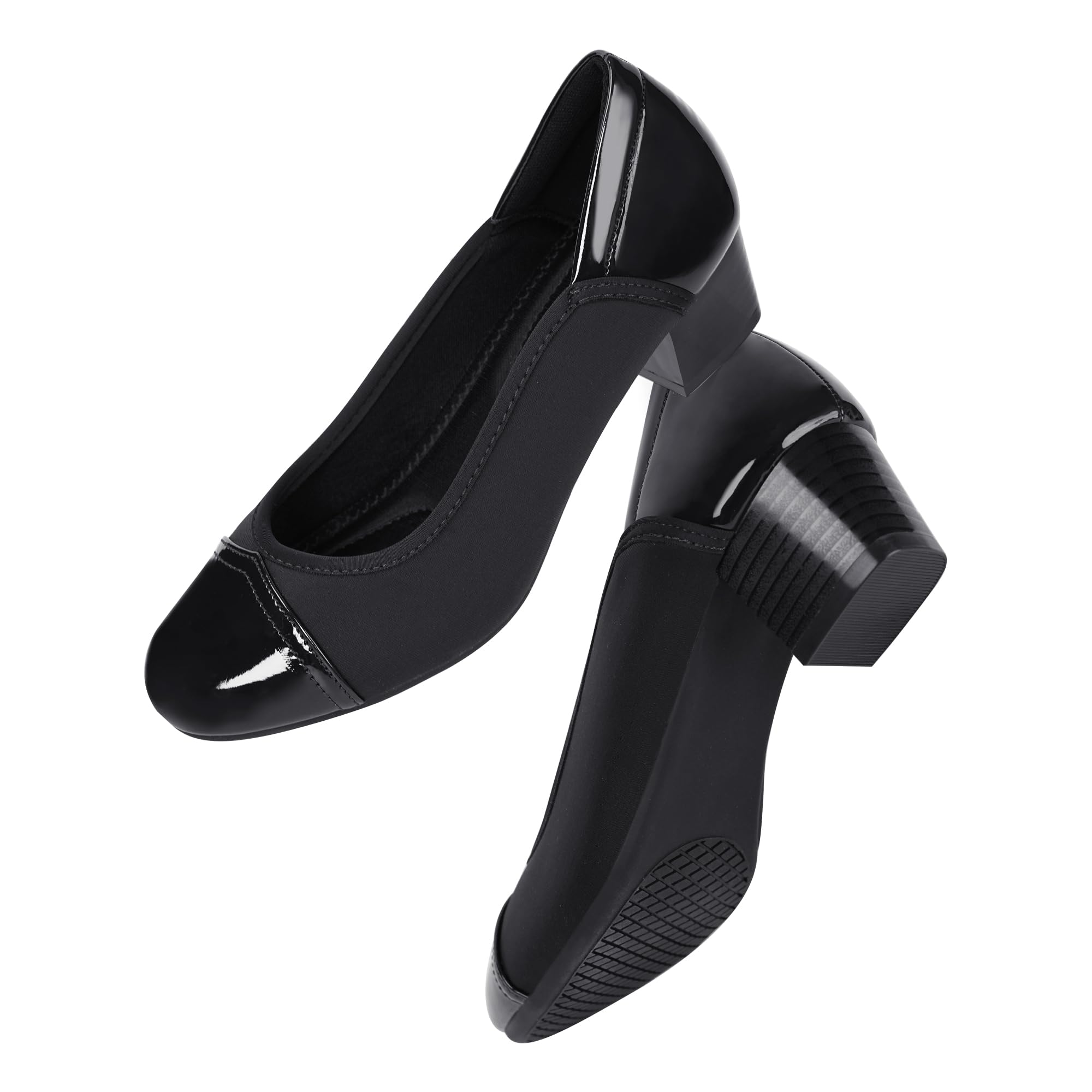 Ortho+rest Damen Hallux Valgus Pumps mit Niedrigem Absatz Orthopädische Schuhe Orthopädische Slip-On-Loafer(36,Schwarz)