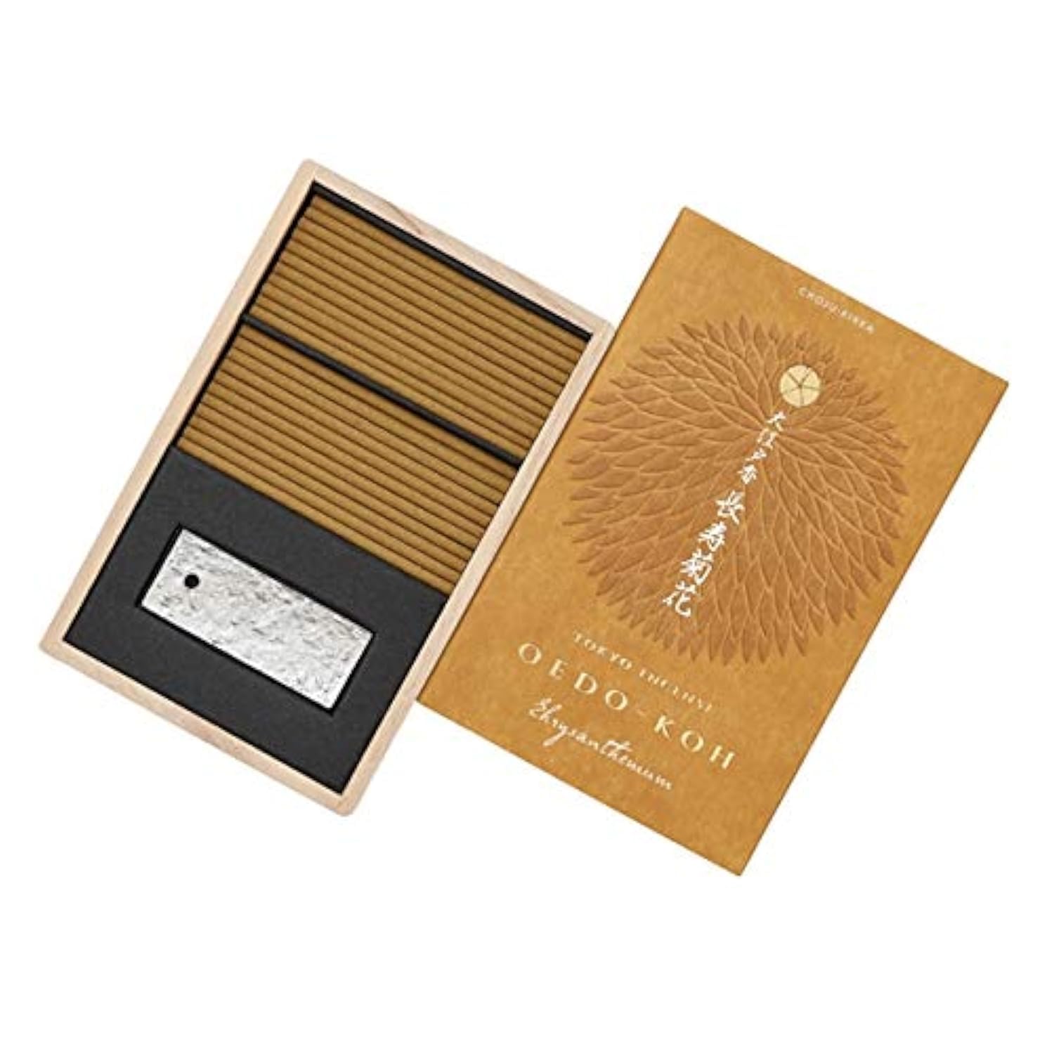 OEDO-KOH - Chrysanthemum 60 Sticks w/Incense Holder by Nippon KODO, Japanese Quality Incense