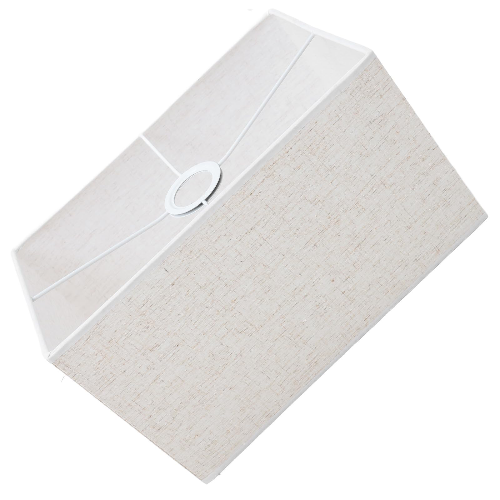 Paralume e Ferro Rettangolare in Lino Beige Protezione Luce, Facile da Installare per Arredamento Elegante e Moderno per Lampada da Tavolo