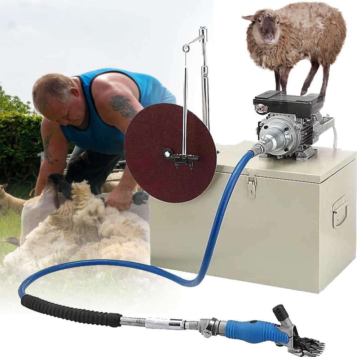 Electric Sheep Clipper Blade Sharpener, Goat Shears Wool Scissors Grinding Machine, Animal Goat Grooming Shearing Machine Blade for Goats Camel Cattle Horse