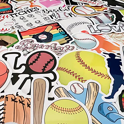50 Pieces Baseball Stickers, Baseball Vinyl Stickers Decals For Water Bottle, Helmet, Laptop, Phone, Baseball Gifts, Baseball Party Favors, Sport Stickers Baseball Decorations For Kids Teens Boy #TOP2