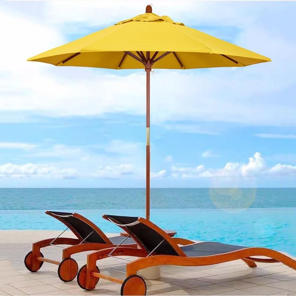 Patio Umbrella Replacement Canopy for 8 Ribs,Outdoor Table Market Umbrella Replacement Top Cover,Waterproof UV Protection Parasol Canopy Fabric