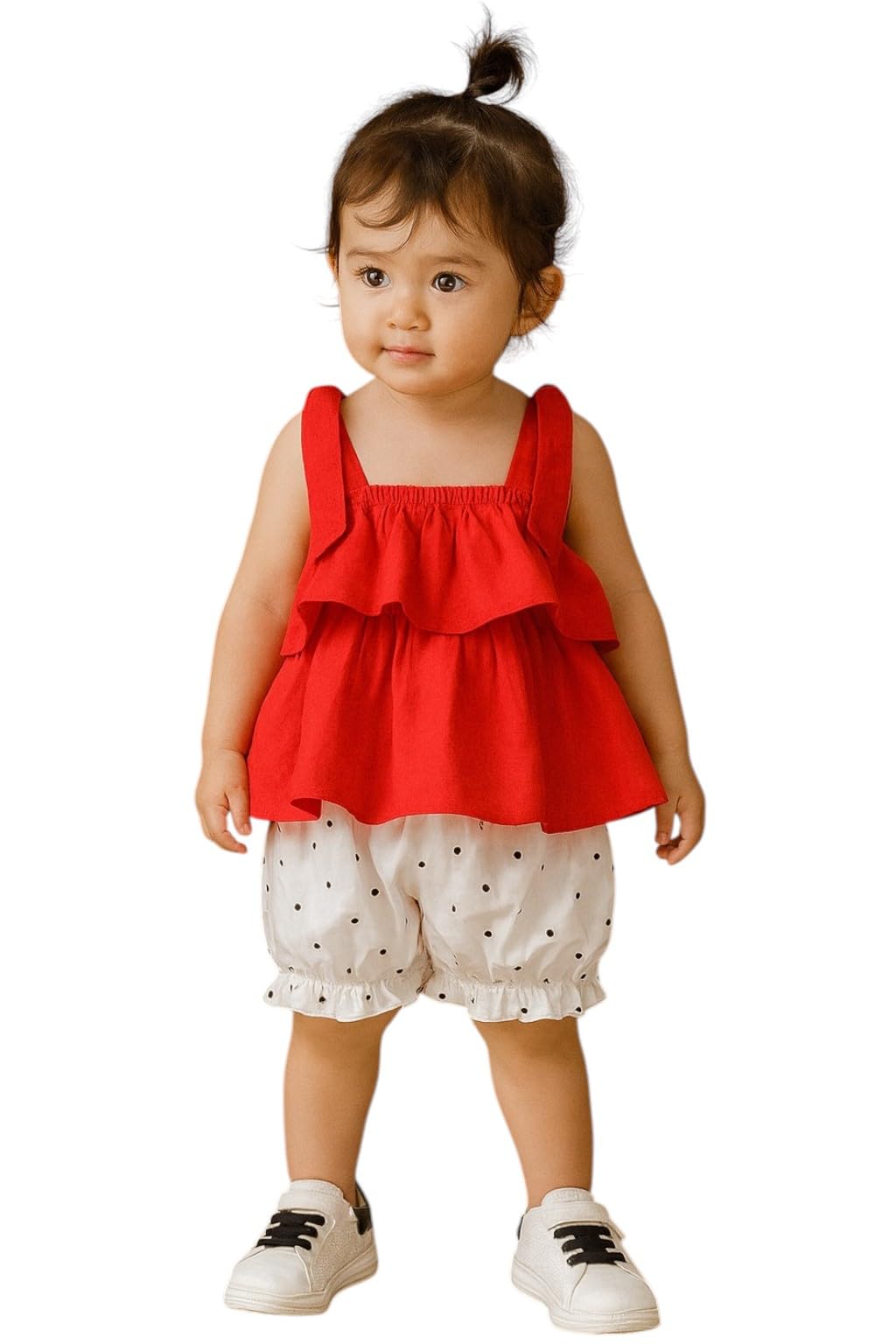 BESTFRIEND for kidz Baby Girls Casual Top Pant (Red, 6-12 months)