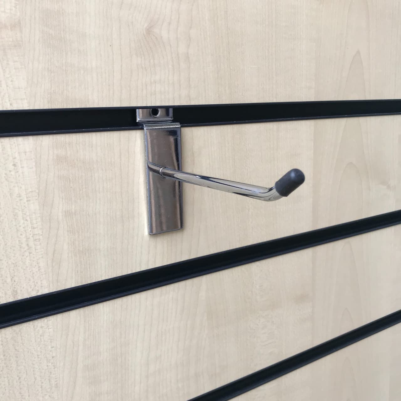 Completeshopfittings Chrome 100X 45 Degree Slatwall Hooks Accessory Single Prong Shop Display (4 Inch)