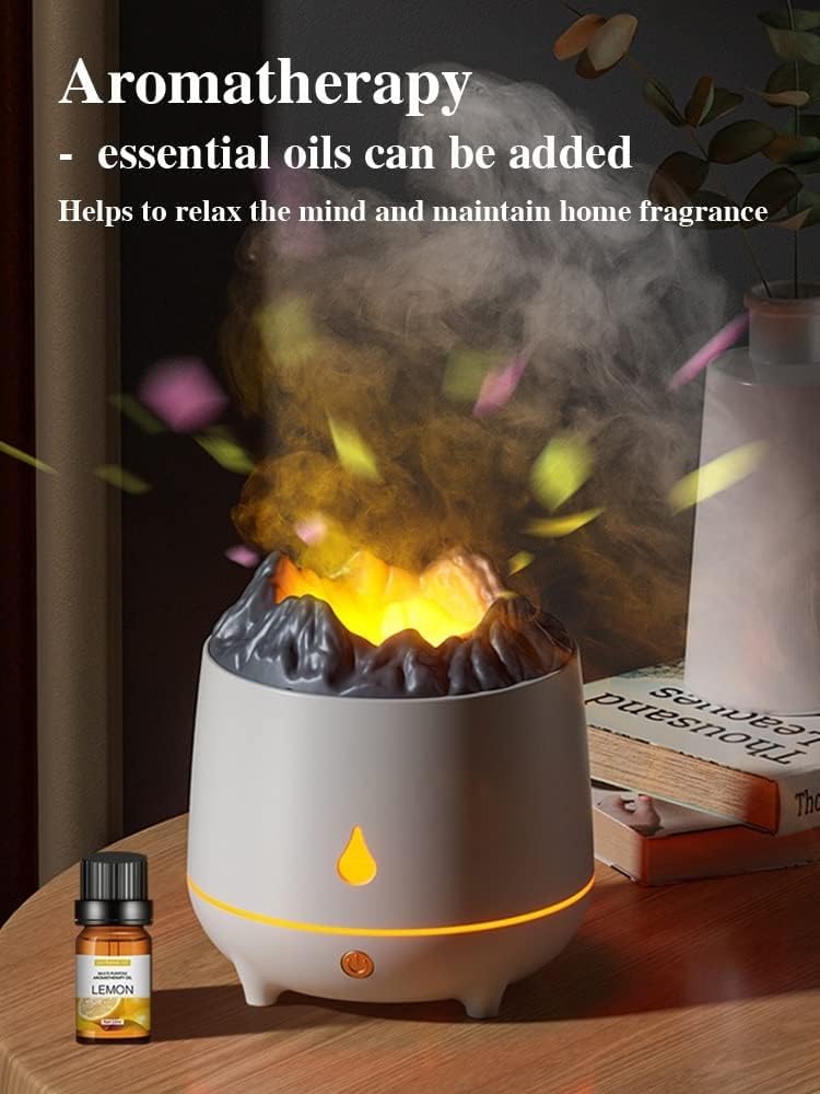 Domésticos Humidificadores Humidificador Llama Azul Fuego Ambiente Aroma Difusor Aceites Esenciales Perfume for Fragancia Casera Olor Niebla Spayer USB 400ml(Nero)