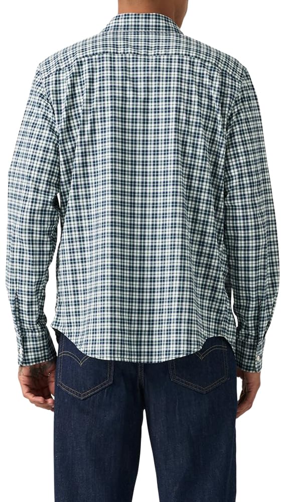 Levi's Men's Classic 1 Pocket Long Sleeve Button Up Shirt, (New) Mijo Plaid Dress Blues, Small Standard by Levi's - Image 2