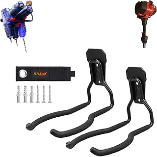 Peony River Garden Power Tool Hanger, Garage Wall Hooks, Weedeater Rack, String Trimmer Holder for Wall, Utility Hooks Organizers and Storage (2 Pcs) Black 2 Pieces CEH003