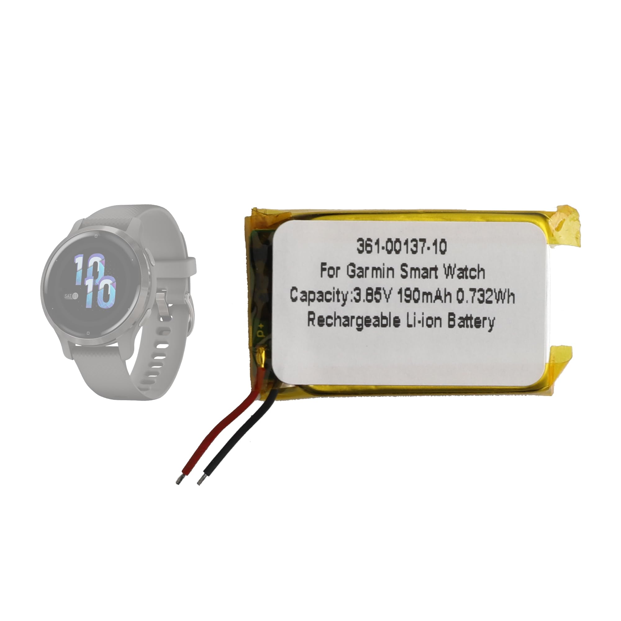Vvsialeek 361-00137-10 Replacement Battery Compatible with Garmin Venu 2S Watch Smartwatch with Tool Kit