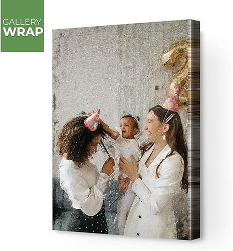 Miniatura 4 de Awesometik Pintura de retrato de foto regalo personalizado arte de pared impresión digital sobre lienzo (Familiar)