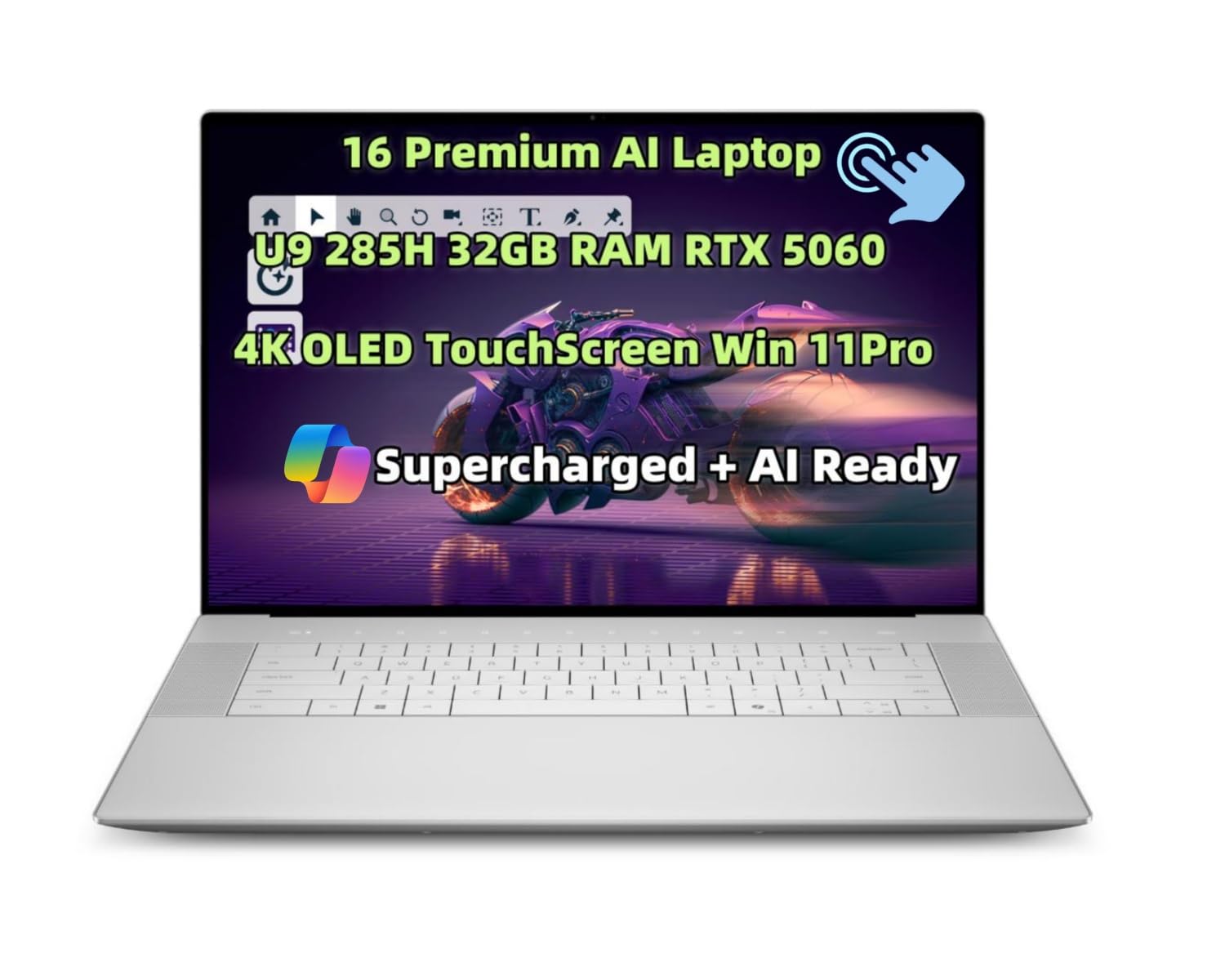 2025 NewDe.l.l 16 Premium (Previously XPS16) AI Laptop 16.3" OLED UHD+ (3840x2400) Touch Screen 16-Cores Ultra 9 285H 32GB RAM 1TB SSD Geforce RTX 5060 8GB GDDR7 Graphics Webcam Fingerprint Win 11Pro