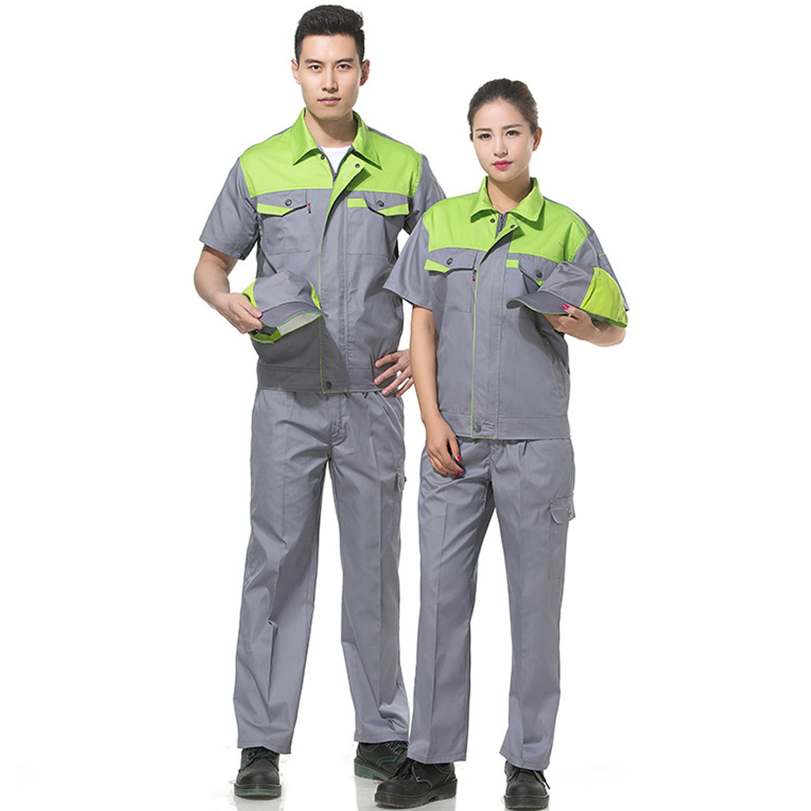 Combinaison Unisexe À Manches Courtes Salopette De Travail Chemise Et Pantalon Costume Vêtements De Travail Workwear Set