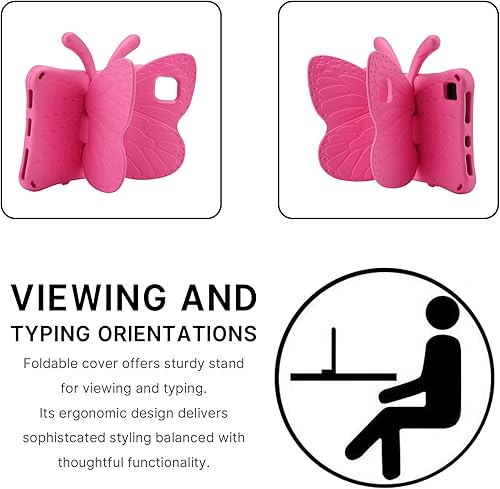 Miniatura 5 de Funda para tablet iPad 10.2 para niños, iPad 10.2 7 8 9 funda de mariposa con luz atril EVA Full Boby protección contra caídas, a prueba de golpes,