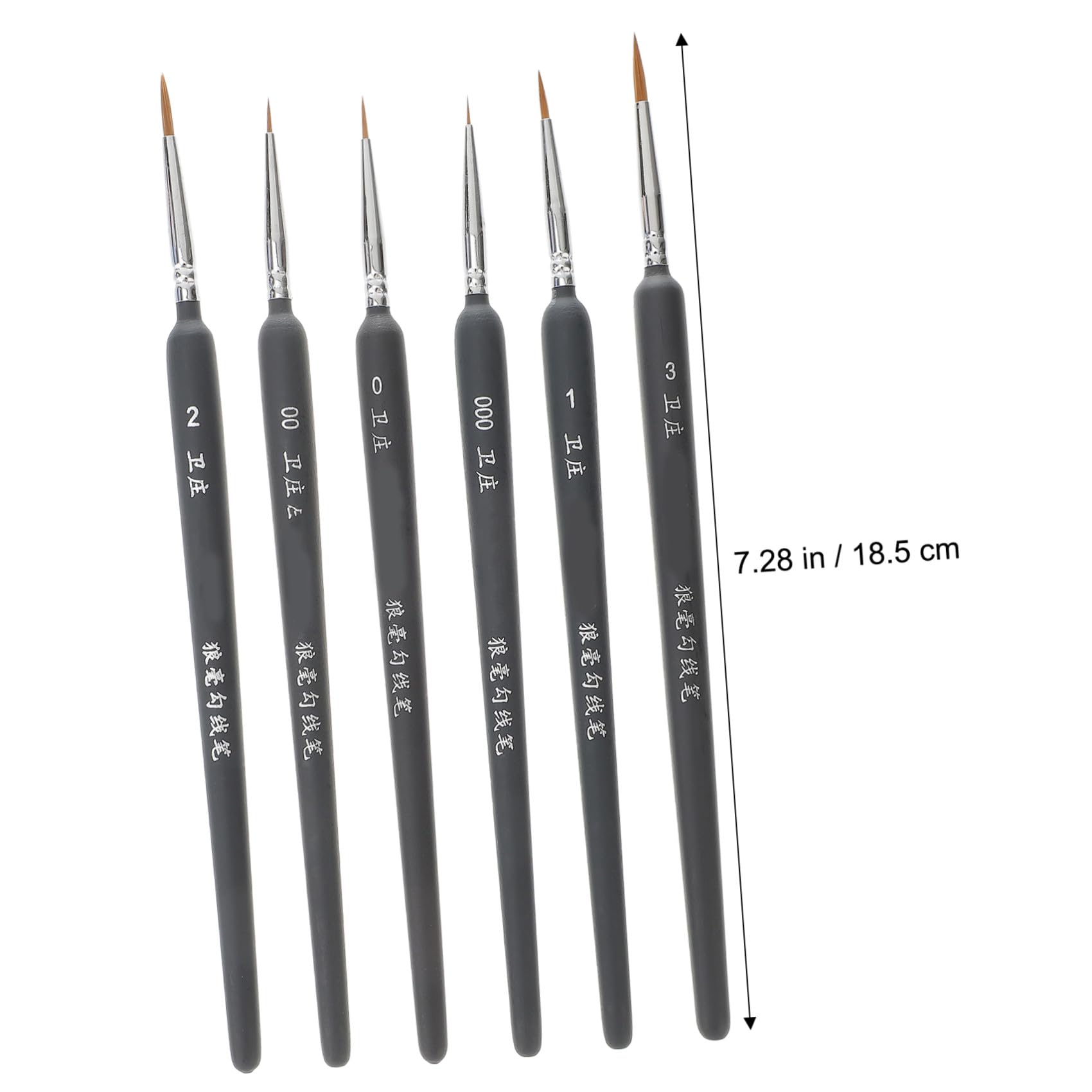 DOITOOL Set de 6 Pinceles de Acuarela y Óleo Pelo de Comadreja, Plumas de Dibujo Lineal Ligeras de Plástico para Estudiantes y Adultos