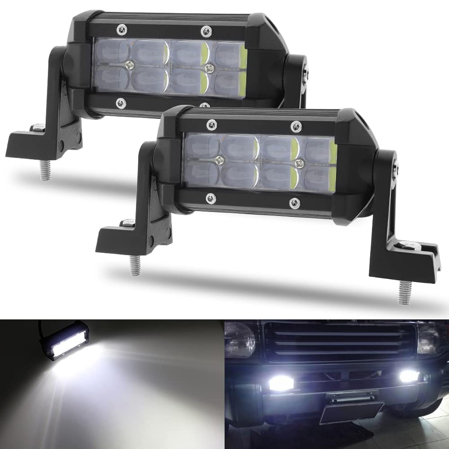 Amazon.co.jp: 6インチ スポットLEDライト 2個 LED 4400LM LED ポッド