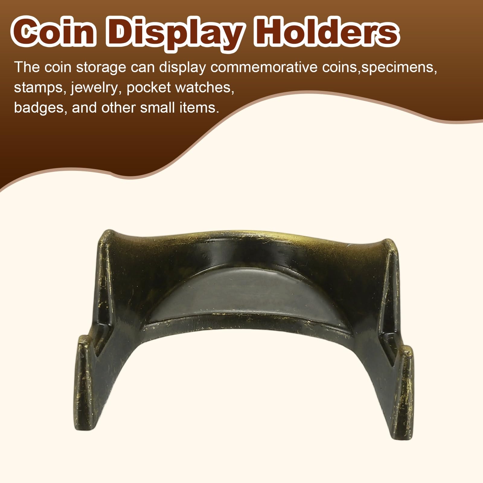 PATIKIL Coin Display Stands, 4Pcs Mini Coin Easel Presentation Holder for Silver Dollar Collectors Collection Supplies, Bronze - Image 3