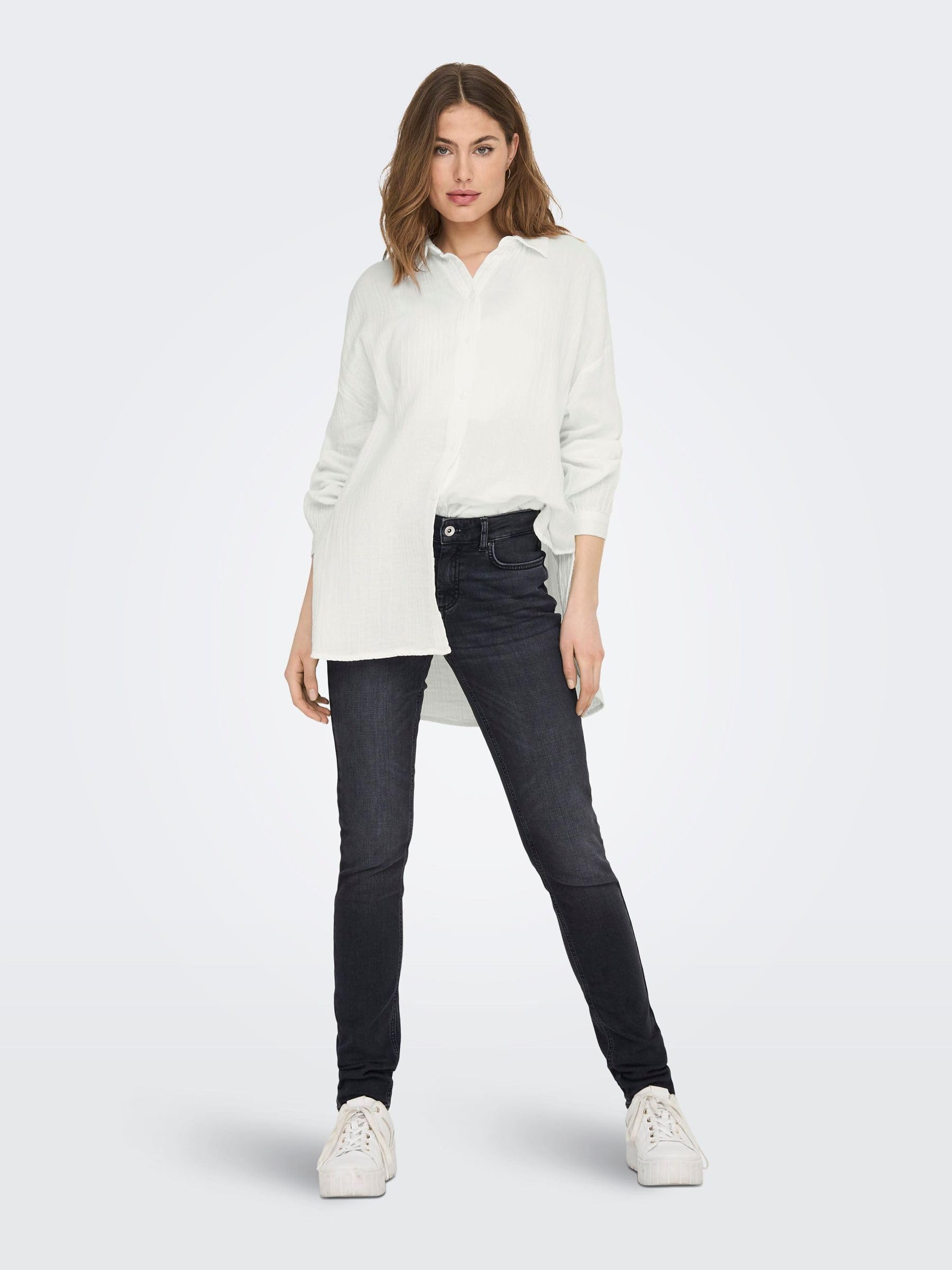 ONLY Onlthyra Oversized Shirt Noos Mujer Manga Larga Beige Más Grande