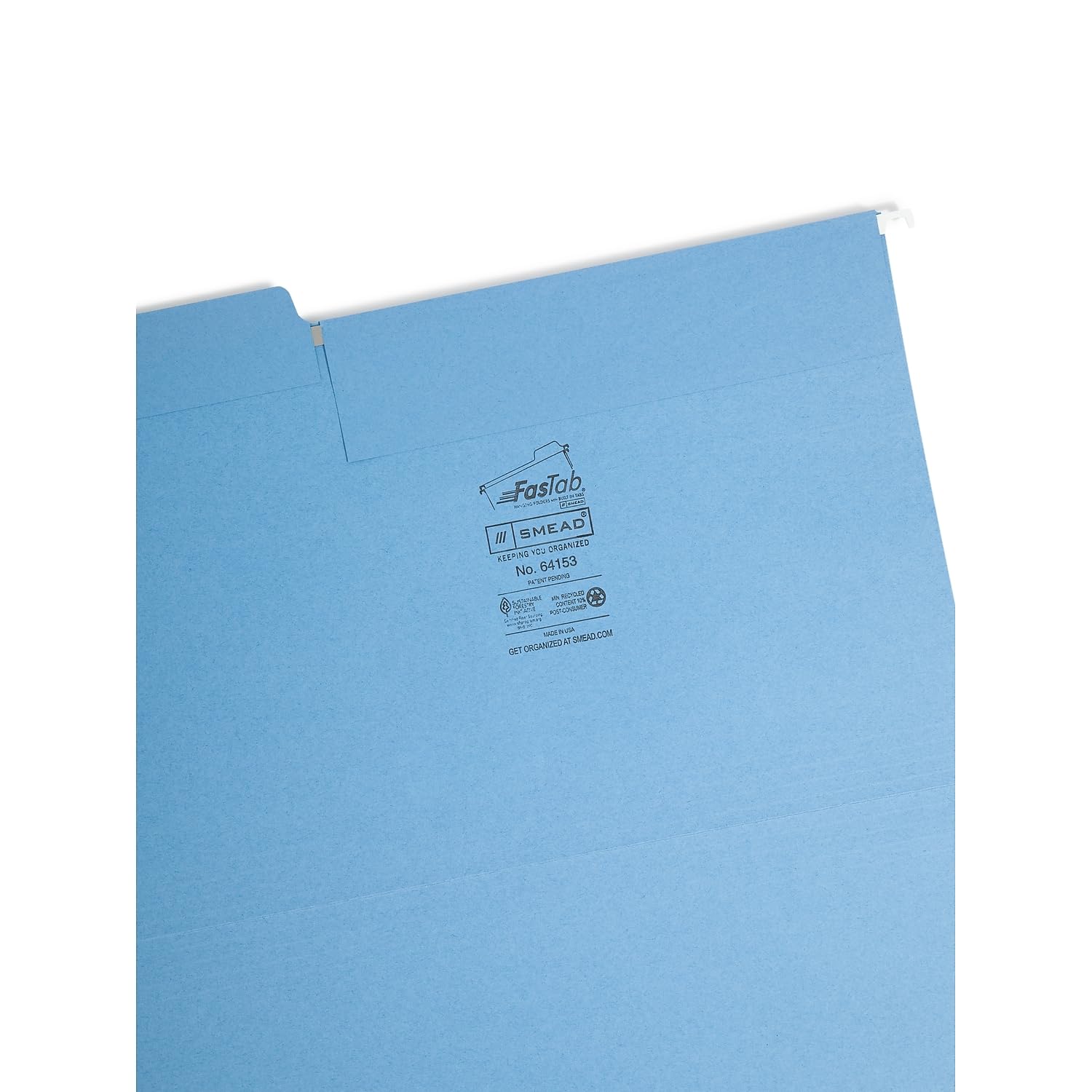 Smead FasTab 64153 Lot de 18 dossiers suspendus avec languette intégrée 1/3 coupe Format légal Couleurs primaires assorties