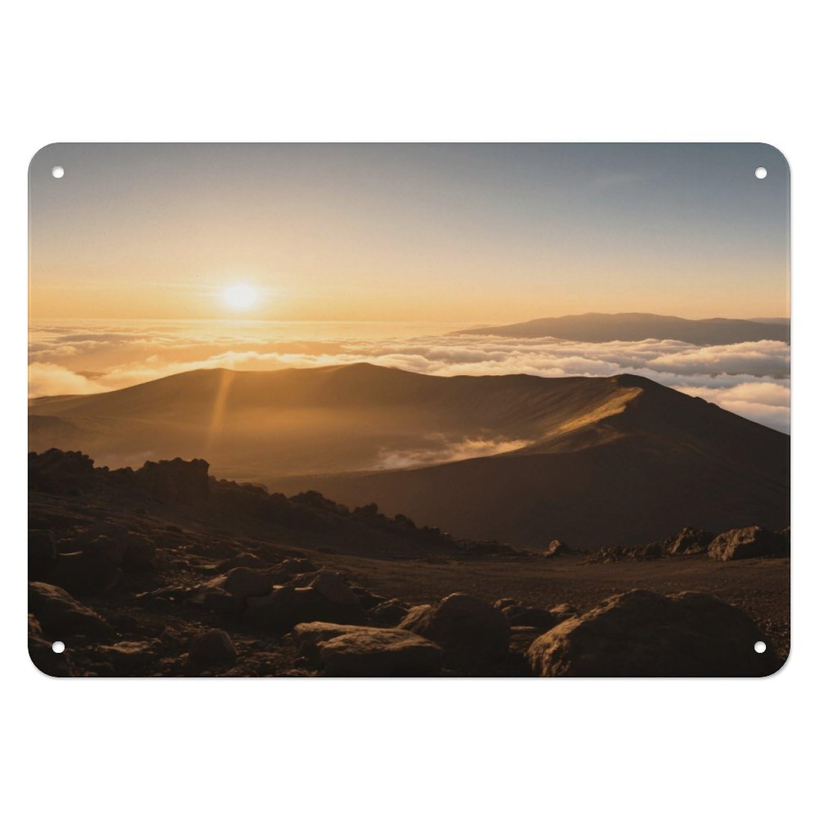 Fekiloot Style Haleakala Volcano Wall Decor Iron Painting Metal Sign