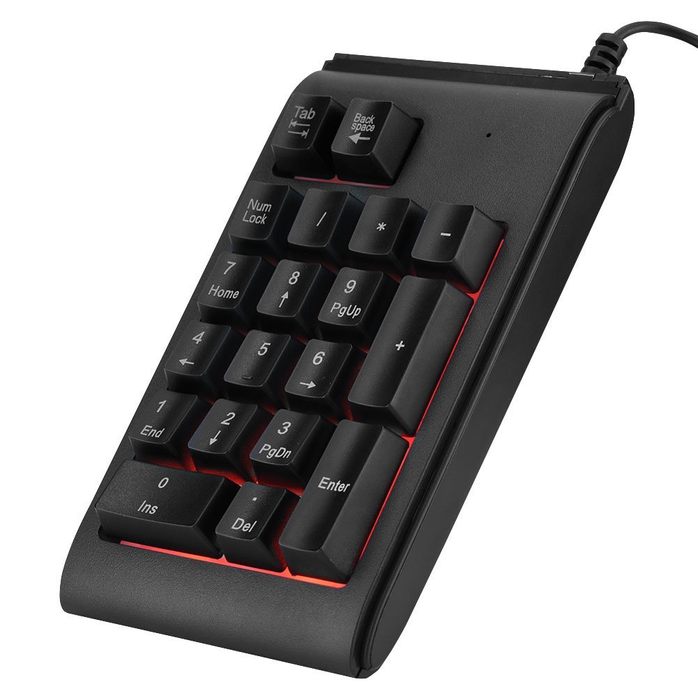 Vbestlife USB Numeric Keypad, 19 Keys Portable Numeric Keypad 3 Colors Mini Wired Numeric Keypad, Mechanical Gaming Keyboard for Desktop Laptop PC