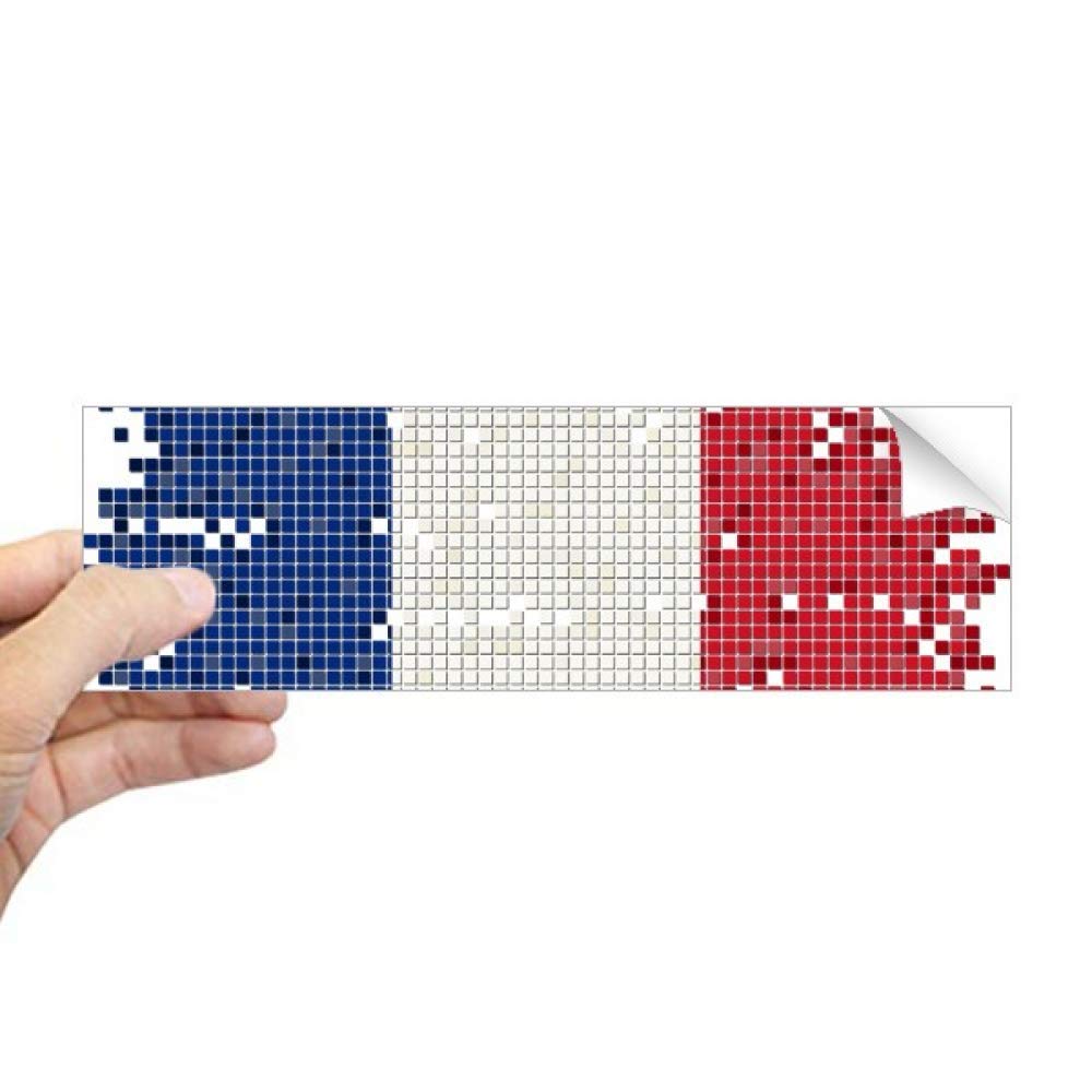 Calcomanía rectangular Francia Simple Grid de diseño geométrico para ventana y cuaderno 4