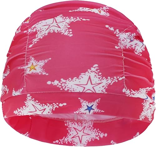 Miniatura 9 de Gorro de natación grande para mujer, de pelo largo, gorro de natación, de nailon elástico de gran tamaño, con pliegues elegantes