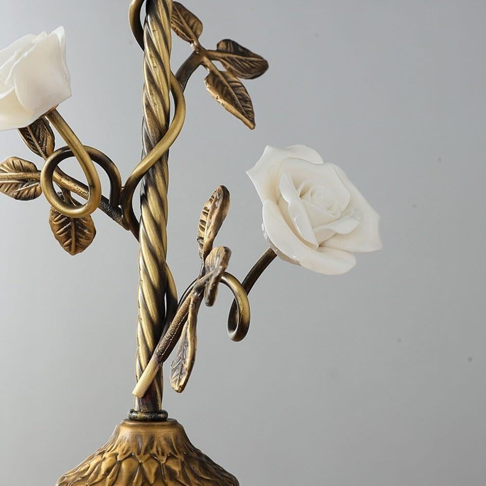 Lampada a sospensione paralume vetro stile campestre francese floreale