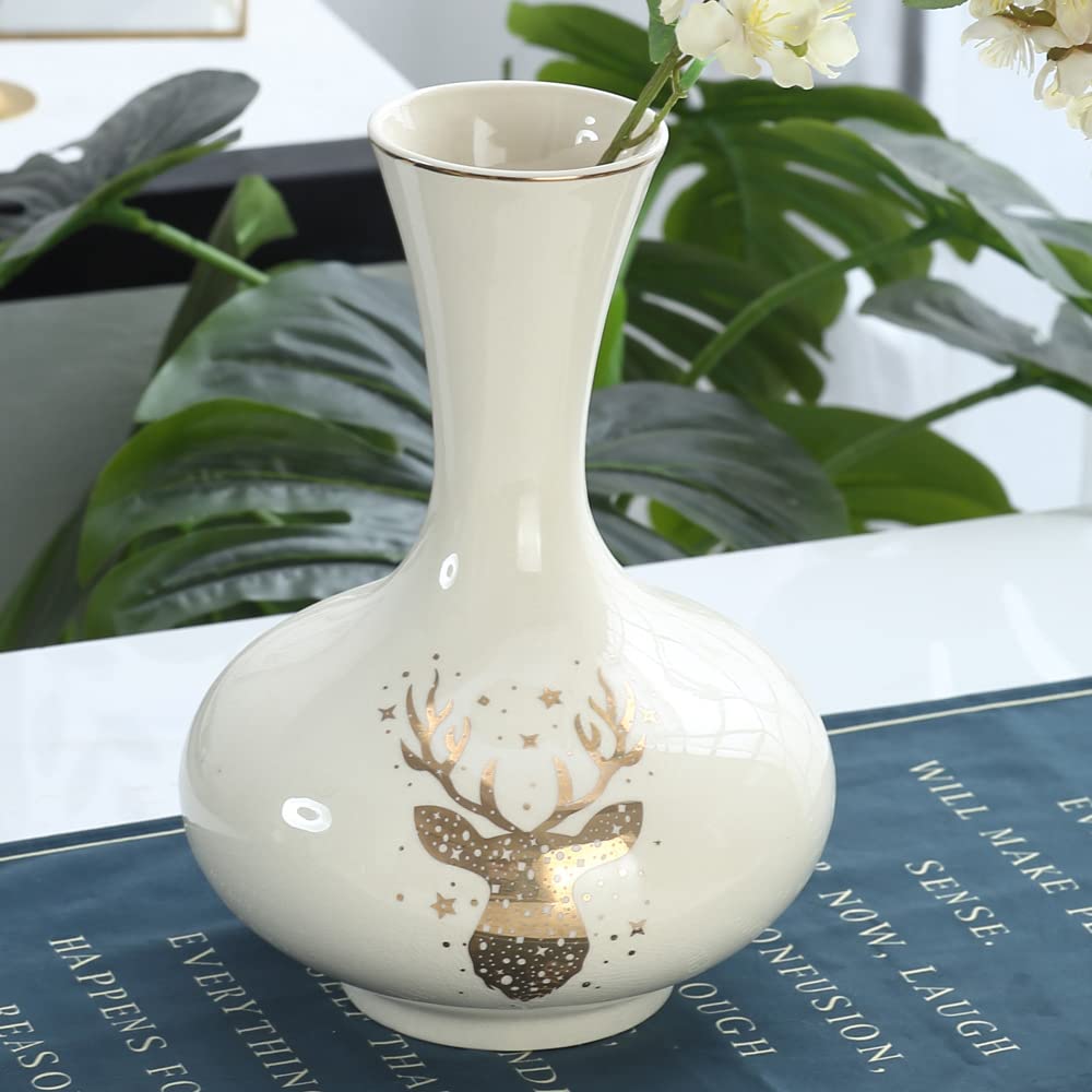 asdchZen Nordic Creative Ceramic Vase Fashion Crack Porcelain Dry Flower Flower Ware Living Room Flower Arrangement Ceramic Handicraft Decoration