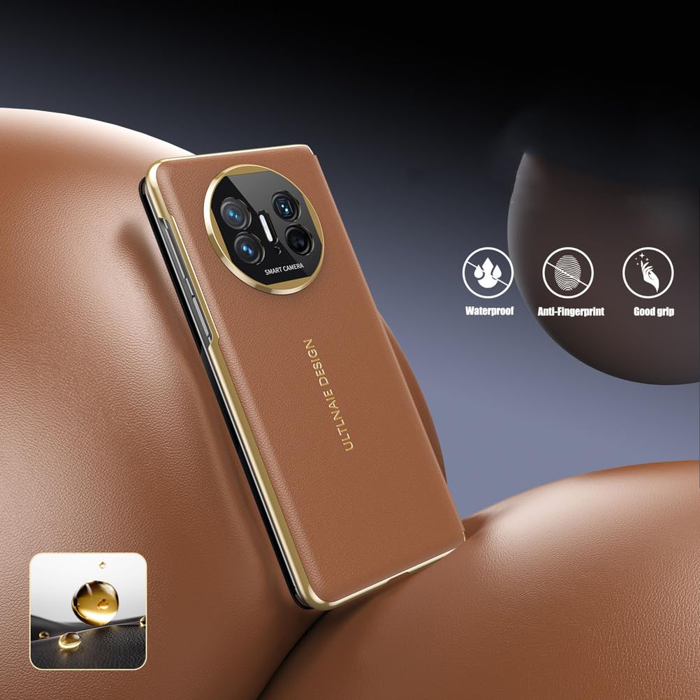 Pokryte etui do Huawei Mate X6, przezroczyste okno widoczne, klapka, magnetyczne, ultracienkie, wegańskie skórzane etui na telefon komórkowy, niebieski, X6