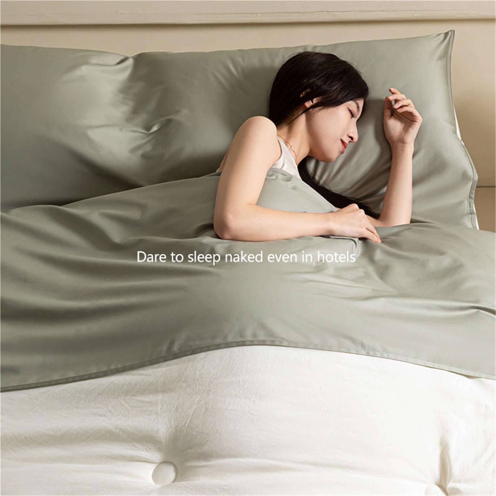 Sacco a Pelo Ultraleggero Leggera Compatto Lenzuola da Viaggio Sacco a Pelo Adulti Comodo Morbido Come la Seta for Zaino in Spalla Hotel Campeggi Ostelli(Dark Green,130x210cm-51x82)