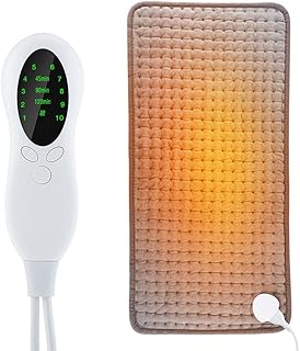 IUPPA Heating Pad for Back Pain and Cramp 11.8 * 23.6 in Size Electric Heating Pad for Shoulder Neck Pain with 10 Temperature Level and 3 Timer 110V US Plug