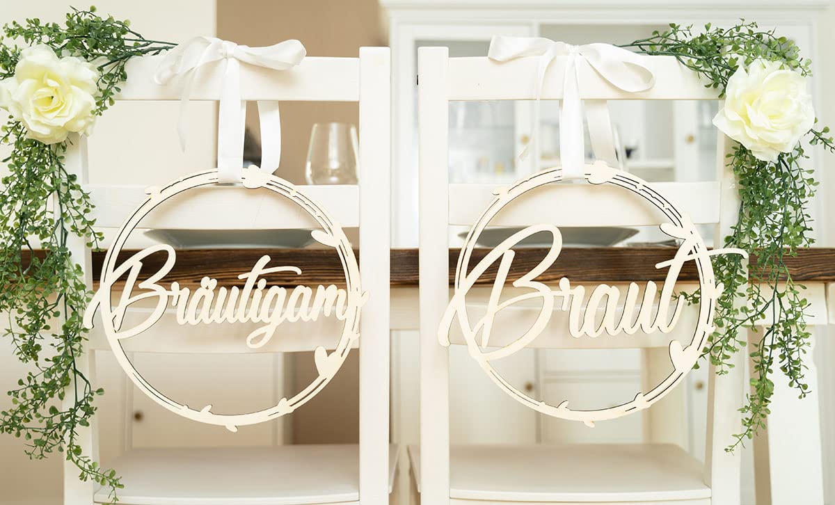 Mr & Mrs Stuhlschilder Holz - Braut & Bräutigam Schilder Für Hochzeitsstühle