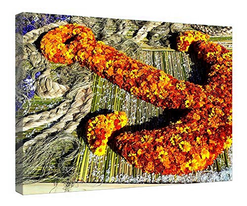 Impression sur toile fleurs cadre bois 40x50 cm décoration murale