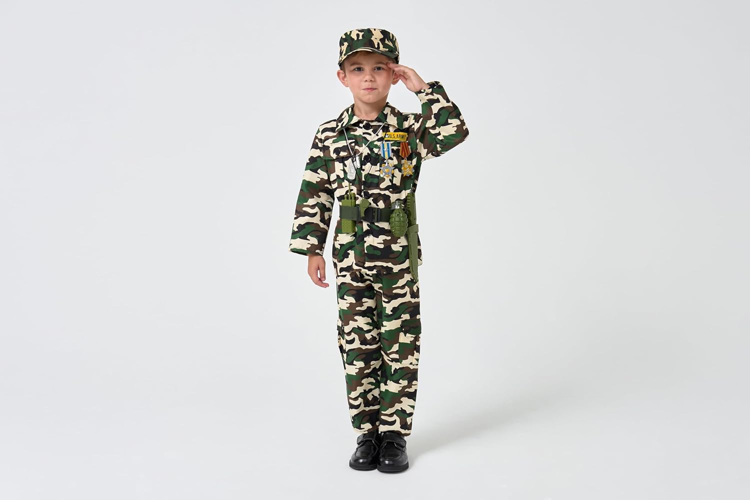 MGparty Halloween Costume for kids, Soldier Costumes for Boys Kids with Toy Accessories for Halloween Role Play Ages 3-12
