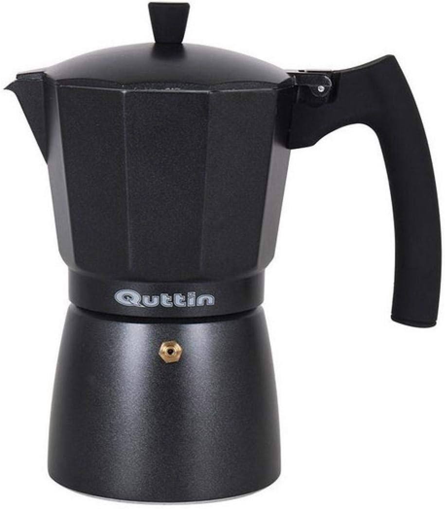 Italian Coffee Pot QUTTIN DARKBLACK Induction Black (12 Cups)