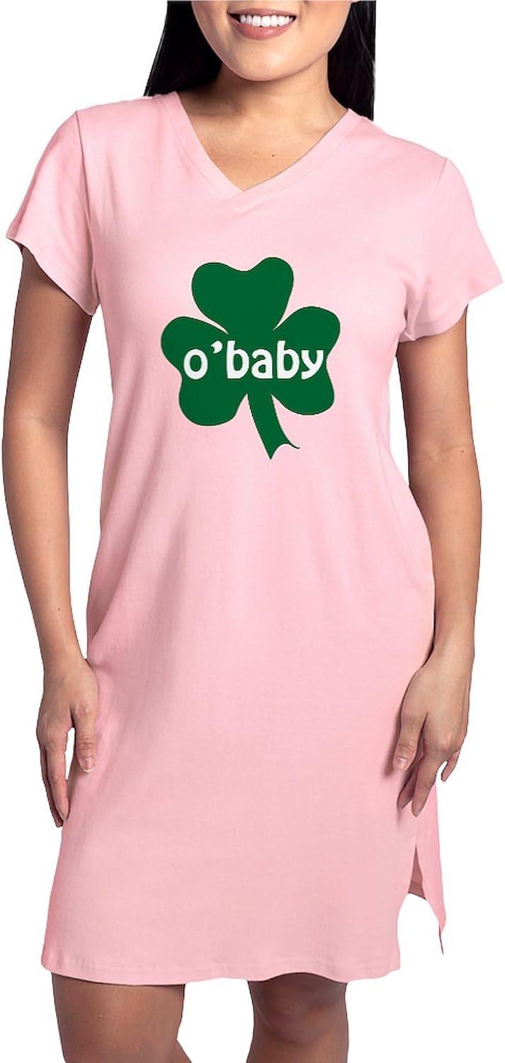 CafePress O'baby Shamrock Women's Nightshirt, Soft Long Pajama Shirt, Cotton PJs/Pyjamas