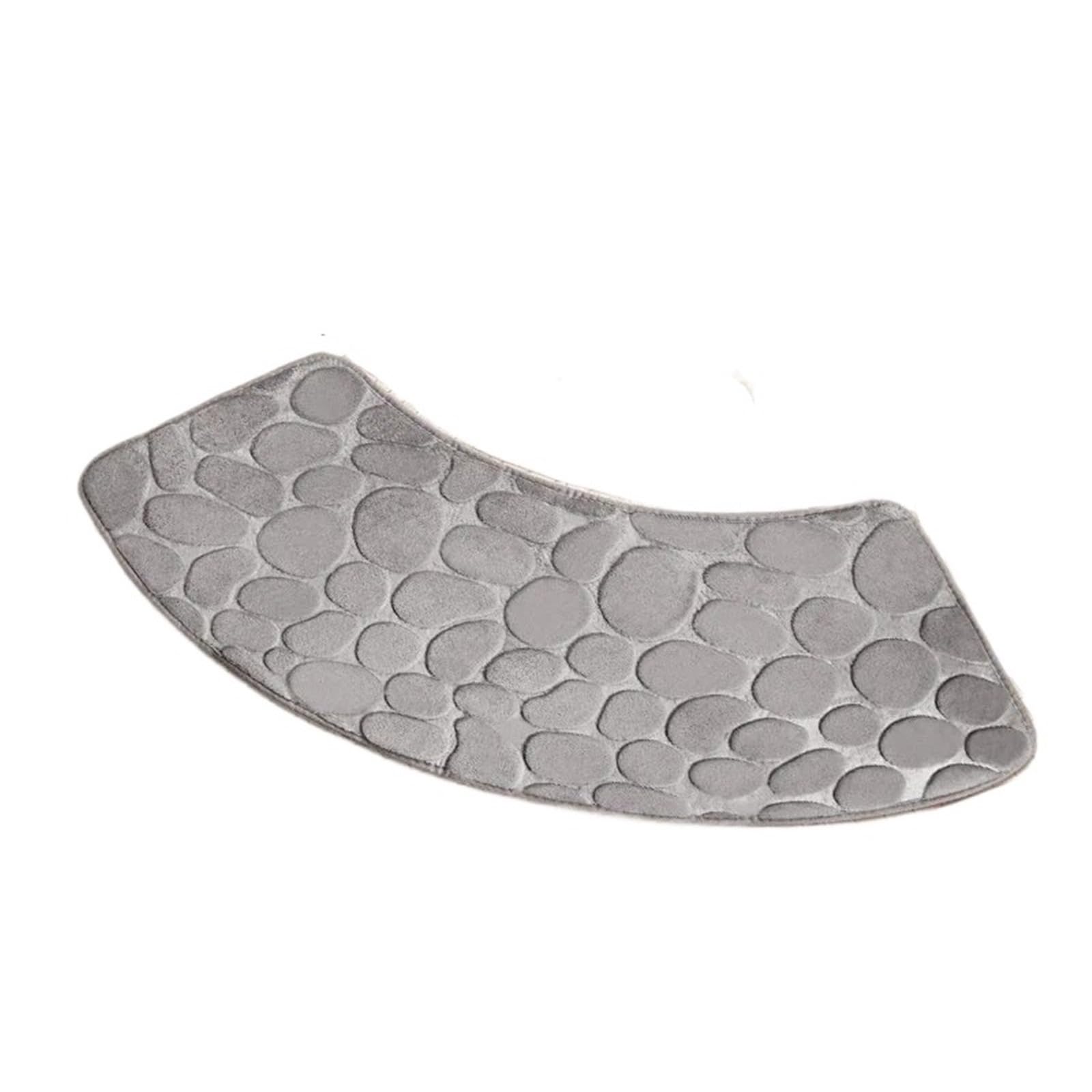 Curved Shower Mat 1PC Curved Scalloped Mat Bathroom Floor Absorbent Floor-Mat Toilet Shower Bath Mats(Grey,100x40cm)