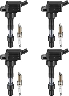 BDFHYK Ignition Coil Pack UF816 and Iridium Spark Plugs ILZKR8C8G Compatible with Hyundai 2017-2020 Elantra 2018-2020 Kona 2019-2020 Veloster,2018-2020 Kia Forte 2020 Soul 2.0L L4 273002E601,Set of 4