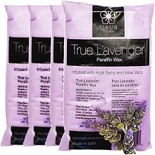 Paraffin Wax Refills 4lb by FLEUR DE SPA Made in USA Infused with Coconut & Jojoba Oils Moisturizing, Hydrating & Soothing for Hands, Feet & Body Spa & Home Use 4lb box, Lavender
