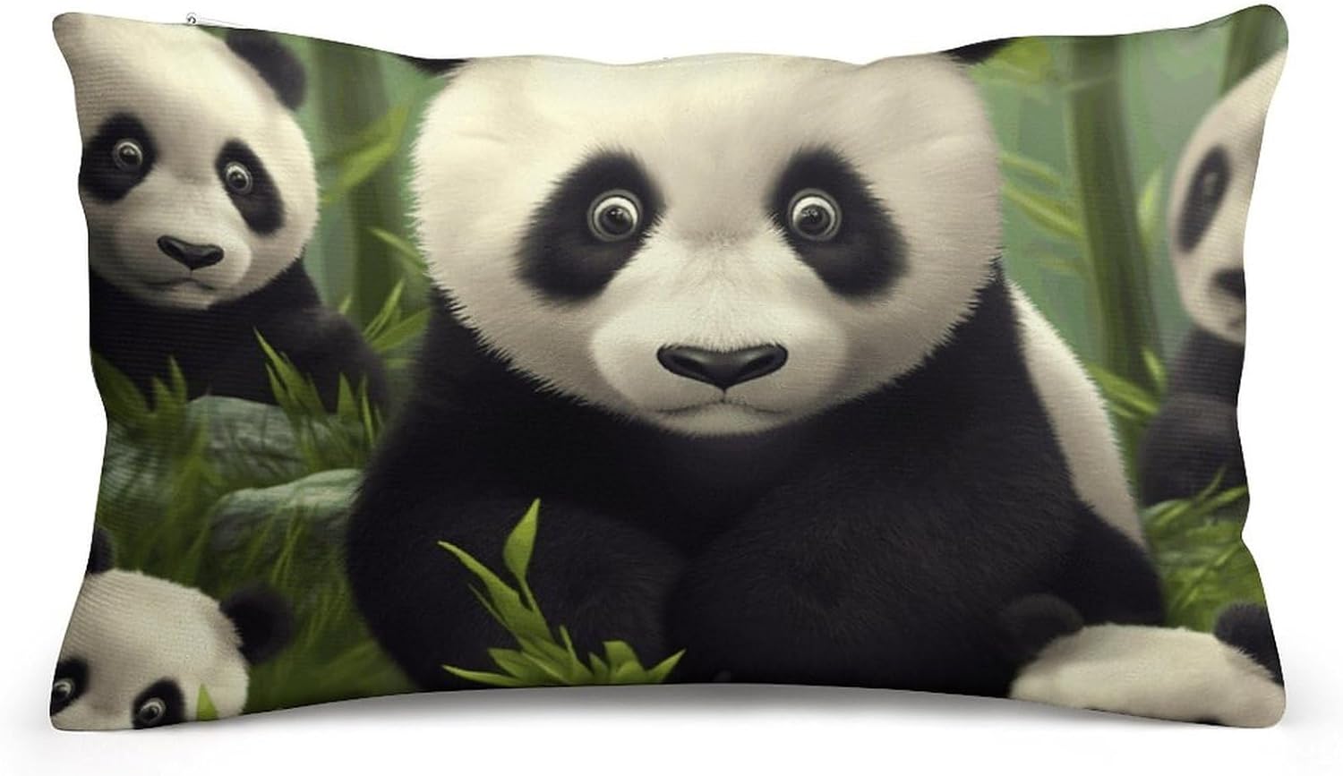 Cute Panda Pillow Cases Queen Size Set of 1 Soft Comfortable Throw Pillows Covers Decorative Pillowcase with Zipper Bed Cushion Covers for Couch Sofa Bedroom 8"x12"