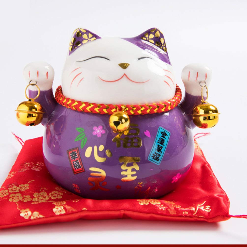 Cat - Cat Money Box Maneki Neko Cat Coin Bank with Bells