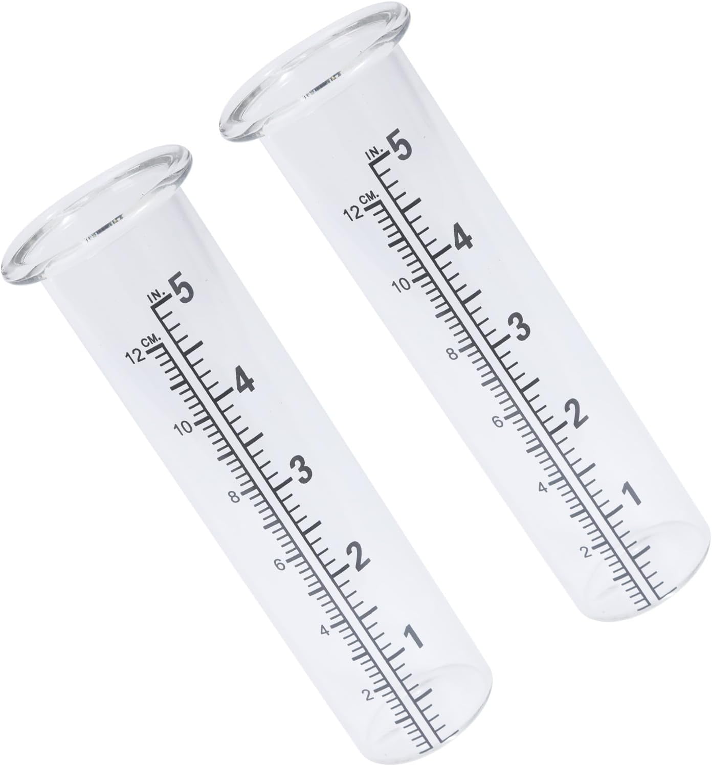 PANGBOER 2Pcs Clear Capacity Glass Rain Gauge Replacement Tube Outdoor Garden Yard Home Suitable for Decorating Yard and Outdoor image 4