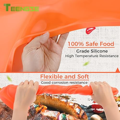 Miniatura 3 de Tapete protector de 22 pulgadas, reutilizable, con asa compatible con Blackstone Grill parte superior plana, grado alimenticio y resistente (naranja)